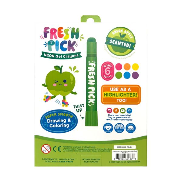 Creioane parfumate Fresh Pick, Apple (Set de 6)