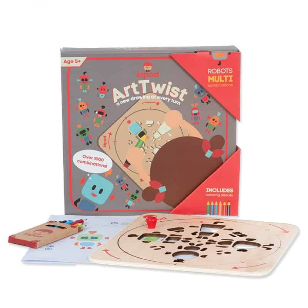 Kit desen si trasare Kipod- Sablon rotativ Montessori, Roboti