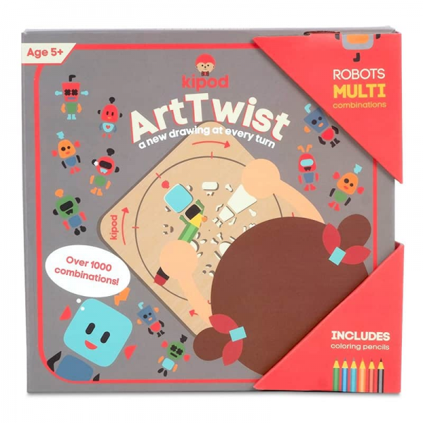 Kit desen si trasare Kipod- Sablon rotativ Montessori, Roboti