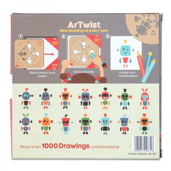 Kit desen si trasare Kipod- Sablon rotativ Montessori, Roboti