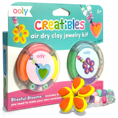 Kit DIY bijuterii Creatibles Flori Fermecate- plastilina cu uscare la aer - set de 6 culori si accesorii