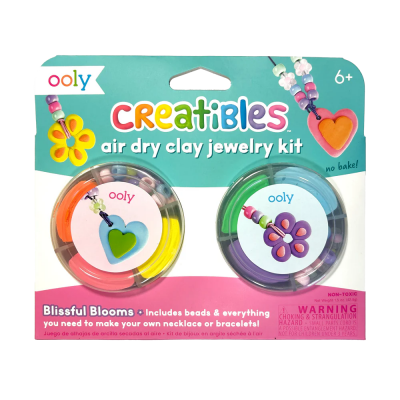 Kit DIY bijuterii Creatibles Flori Fermecate- plastilina cu uscare la aer - set de 6 culori si accesorii