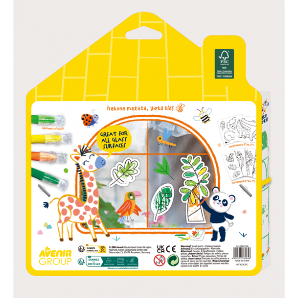 Kit DIY decorare fereastra - Animale din Jungla