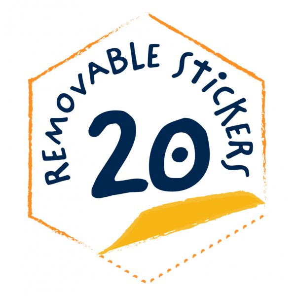 Kit rola de desenat - 2 m, include stickere si 4 creioane colorate cerate, Safari - Haku Yoka