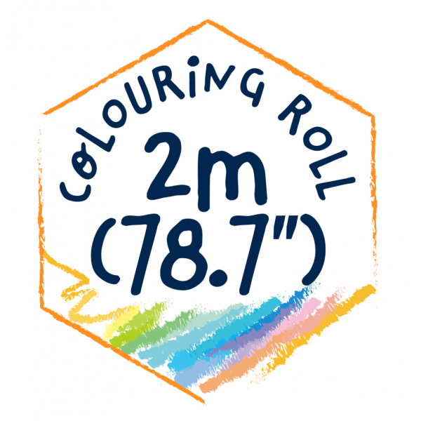 Kit rola de desenat - 2 m, include stickere si 4 creioane colorate cerate, Safari - Haku Yoka