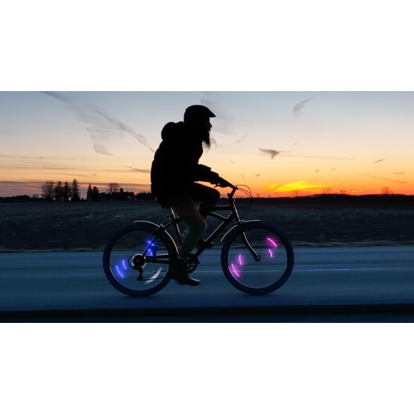 Lumina LED dubla pentru spite bicicleta, Orbit