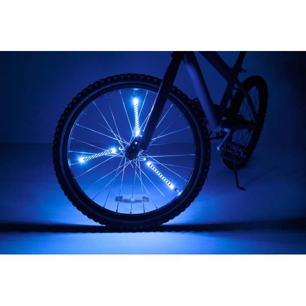 Lumini tubulare LED pentru roti bicicleta, SpinBrightz, albastru