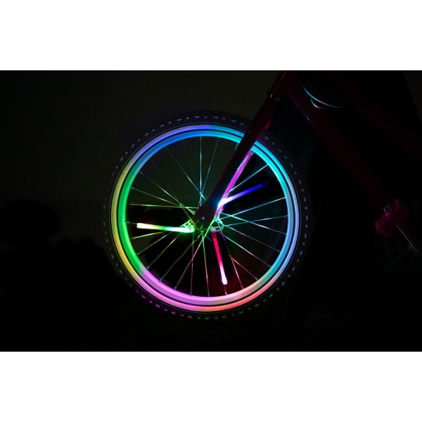 Lumini tubulare LED pentru roti bicicleta, SpinBrightz, multicolor