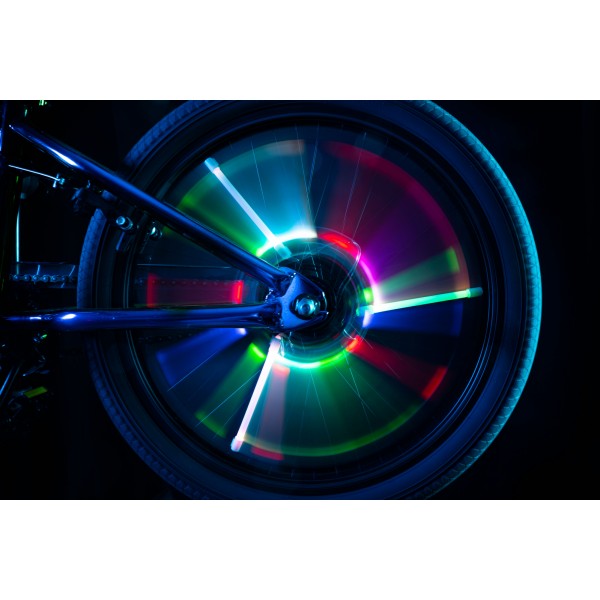 Lumini tubulare LED pentru roti bicicleta, SpinBrightz, multicolor