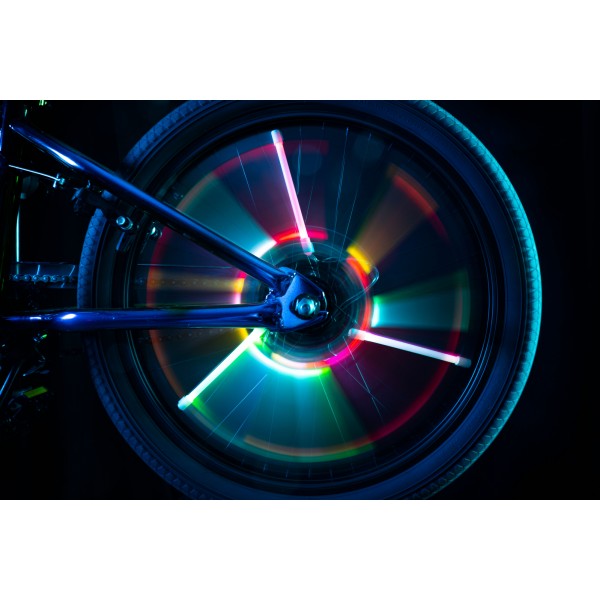 Lumini tubulare LED pentru roti bicicleta, SpinBrightz, multicolor