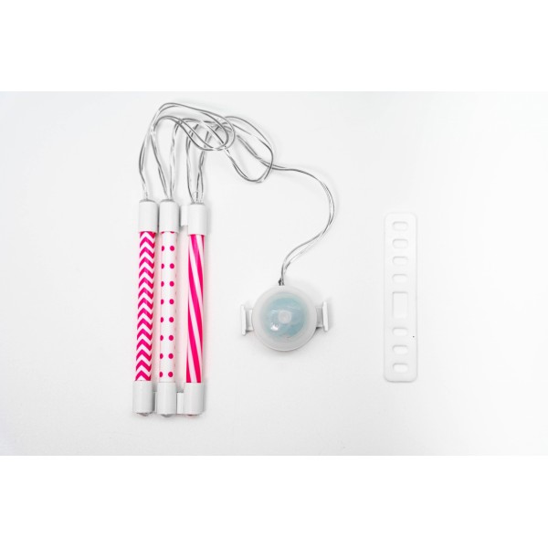 Lumini tubulare LED pentru roti bicicleta, SpinBrightz, roz