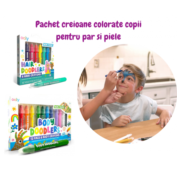 Pachet Creioane colorate pentru par si piele