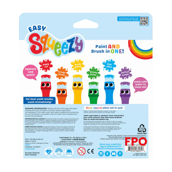 Pensule cu vopsea lichida Easy Squeezy - Set de 6