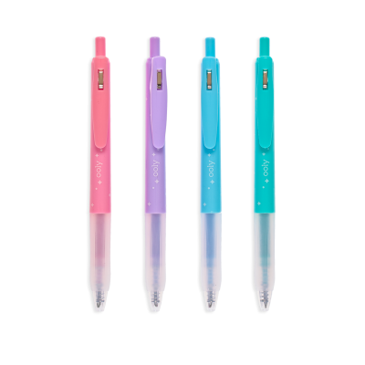 Pixuri retractabile cu gel si sclipici, Oh My Glitter!, set 4 culori