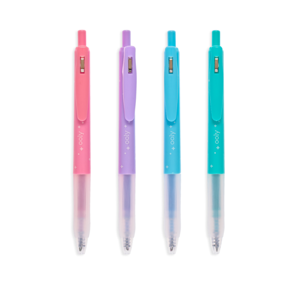 Pixuri retractabile cu gel si sclipici, Oh My Glitter!, set 4 culori Pixuri retractabile cu gel si sclipici, Oh My Glitter!, set 4 culori