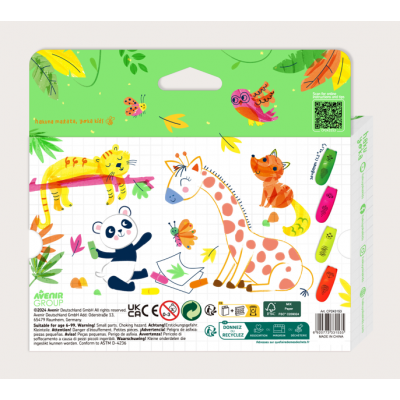 Set 4 Mini Markere Neon ,   Animale