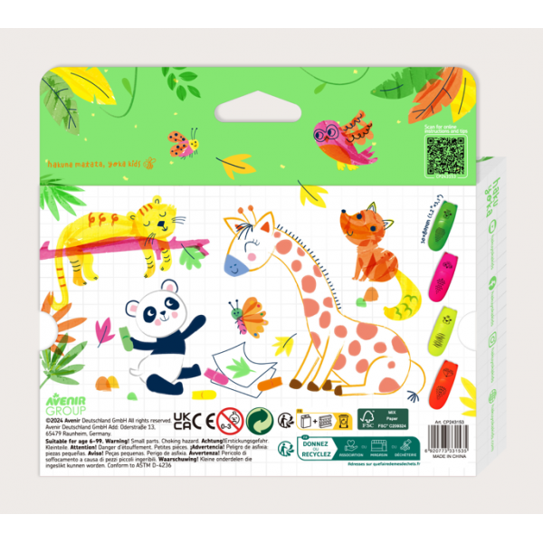 Set 4 Mini Markere Neon ,   Animale