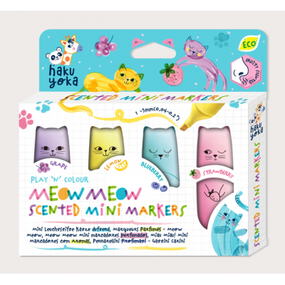 Set 4 Mini Markere Parfumate - Meow Meow