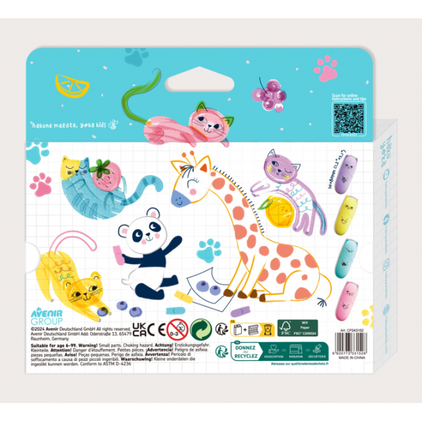 Set 4 Mini Markere Parfumate - Meow Meow