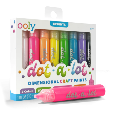 Vopsea 3D pentru tehnica punctului ,   Dot-a-Lot, set de 8 culori Brights