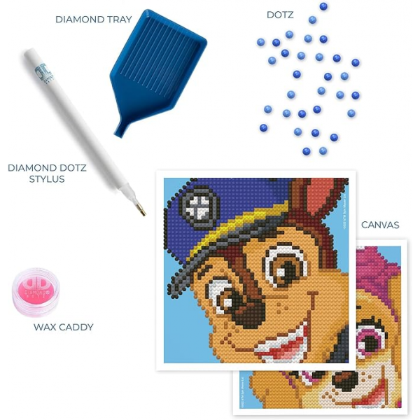 Set creativ 6 in 1, Patrula Catelusilor, pictura cu diamante