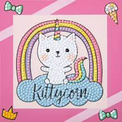 Set creativ pictura cu diamante - Kittycorn- pisica unicorn