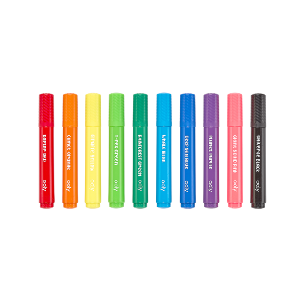 Carioci lavabile cu pensula, Big Bright Brush, set 10 culori Carioci lavabile cu pensula, Big Bright Brush, set 10 culori