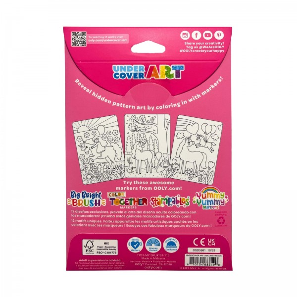 Set de colorat cu modele secrete Undercover Art - Unicorni
