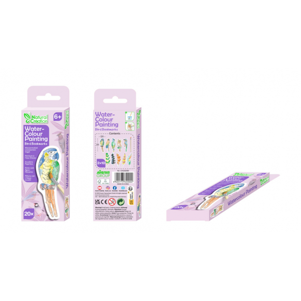 Set pictura cu apa - semne de carte Pasari, colectia Creatii Naturale