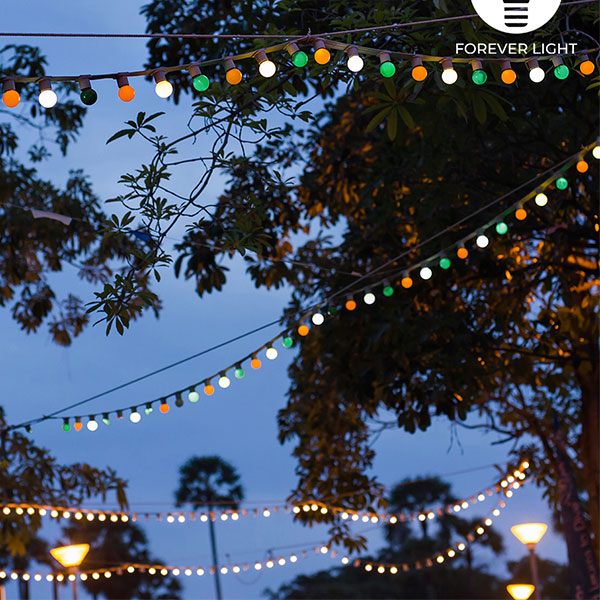 Ghirlanda luminoasa decorativa exterior Forever Light 12m cu 10 becuri LED E27, G45 Alb IP65 Ghirlanda luminoasa decorativa exterior Forever Light 12m cu 10 becuri LED E27, G45 Alb IP65