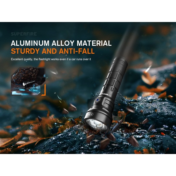 Lanterna LED  Godfire TN05, 20W, 1600lm, 362m, IP55, magnet, USB-C, 5 moduri, Lumina de urgenta