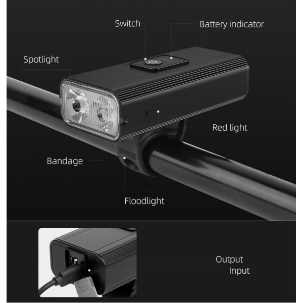 Lanterna LED pentru bicicleta Supfire GT-R3, 1400lumeni, 130m, acumulator 2400 mAh, USB Lanterna LED pentru bicicleta Supfire GT-R3, 1400lumeni, 130m, acumulator 2400 mAh, USB