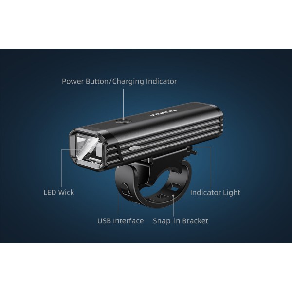 Lanterna LED pentru bicicleta Supfire BL11, 120m, 400Lm, acumulator 2000 mAh, USB Lanterna LED pentru bicicleta Supfire BL11, 120m, 400Lm, acumulator 2000 mAh, USB