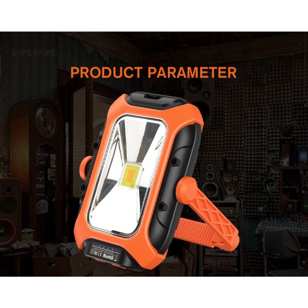 Lanterna LED Superfire GM05,  panou solar, 500 lumeni, acumulator 5200mAh, incarcare, USB-C