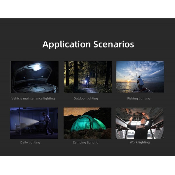 Lanterna LED Superfire D18, 2000lm, 226M, 5200mAh, incarcare USB-C, 36W