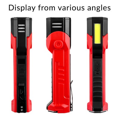 Lanterna Multifunctionala LED Superfire GM06, USB-C, 1500mAh, 355lm, 216m, power bank, lumina rosie, prindere magnetica, IP44 - Rosu