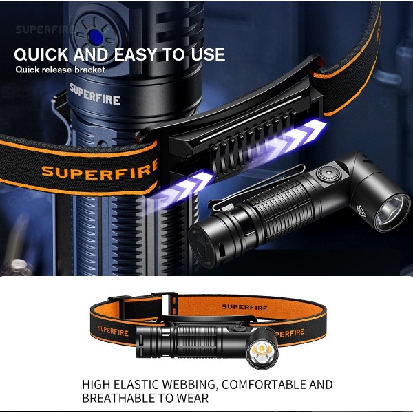 Lanterna Multifunctionala LED Supfire G19-S, USB-C, 360lm, 160m, prindere magnetica