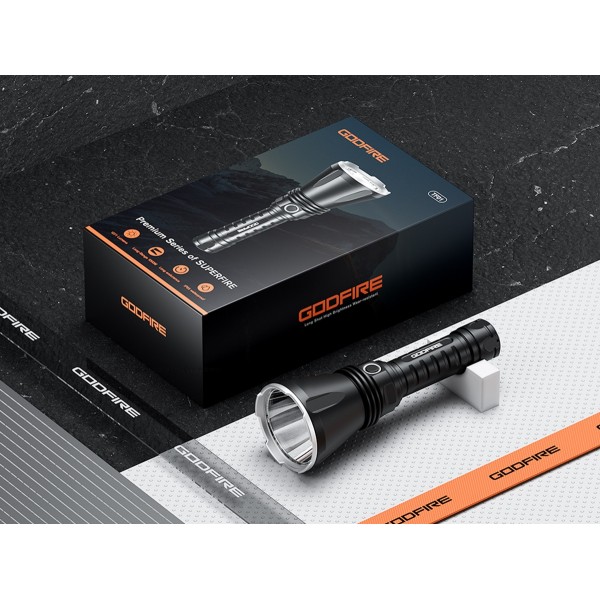 Lanterna tactica LED Godfire TF01, 1000m, 1371lm, aliaj aluminiu, 4800mAh, 245g, 5 moduri