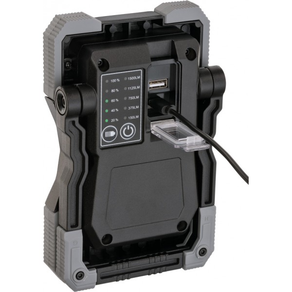 Proiector LED podea portabil Brennenstuhl RUFUS 1500 MA, Acumulator reincarcabil USB-C, 15W COB LED, 1500lm, 15W IP65, Powerbank