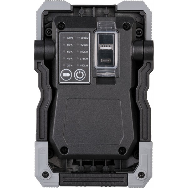 Proiector LED podea portabil Brennenstuhl RUFUS 1500 MA, Acumulator reincarcabil USB-C, 15W COB LED, 1500lm, 15W IP65, Powerbank