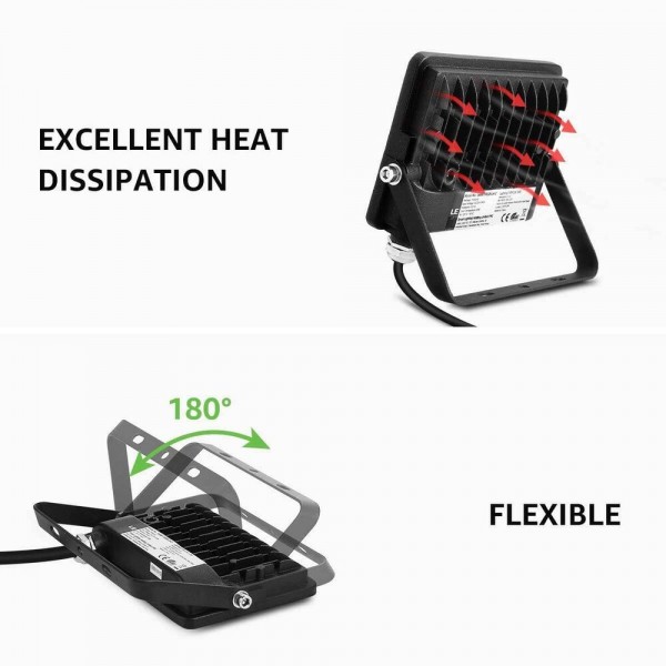 Set 2 proiectoare de podea LED RGB Lepro, Telecomanda , 15W, IP65 waterproof