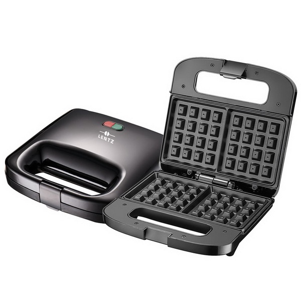 Aparat pentru preparat vafe LENTZ 29023, 750 W, placi antiaderente, negru Aparat pentru preparat vafe LENTZ 29023, 750 W, placi antiaderente, negru