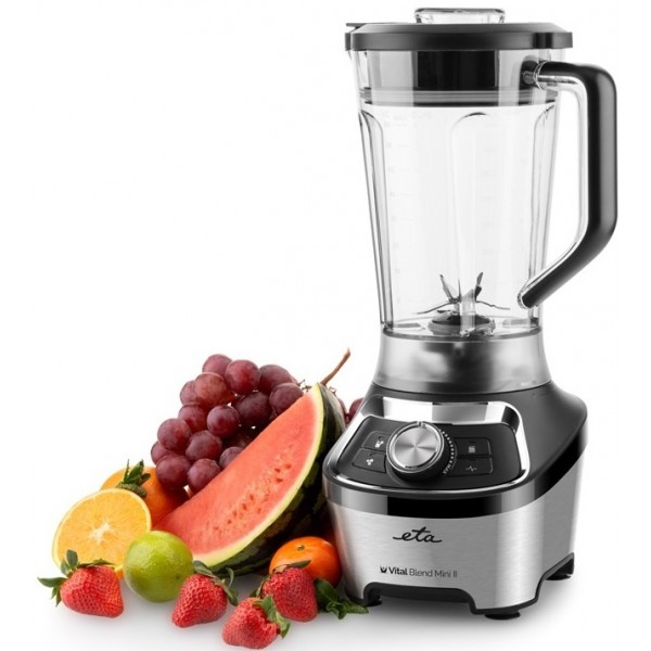 Blender de masa ETA Vital Blend Mini II 5100 90000, 1200W, 1.85 litri, 3 programe, otel inoxidabil, negru