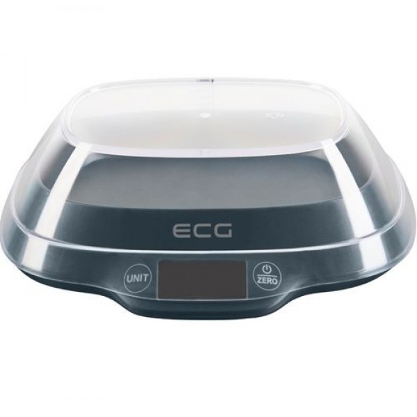 Cantar de bucatarie ECG KV 1120 SM, 5 Kg, functie TARA, precizie 1 g, bol gradat 1.2 L, Gri