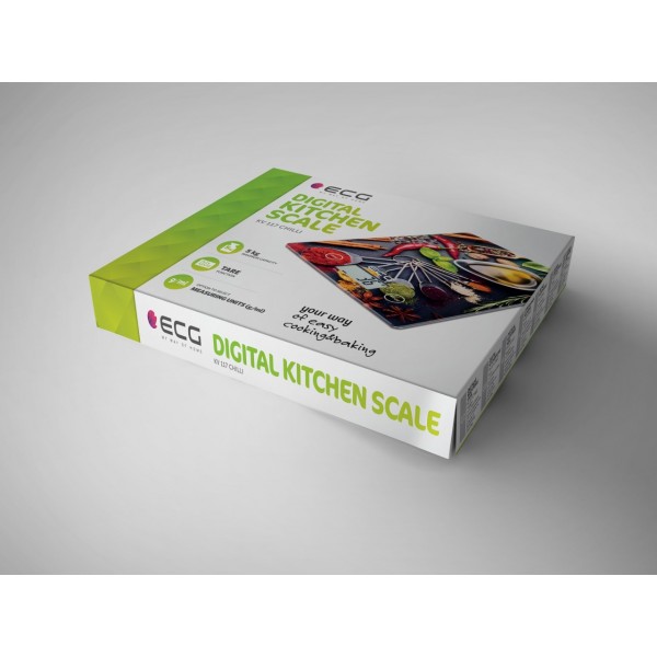 Cantar de bucatarie ECG KV 117 Chilli, 5 kg, precizie 1g, TARA, afisaj LCD, sticla securizata 3mm