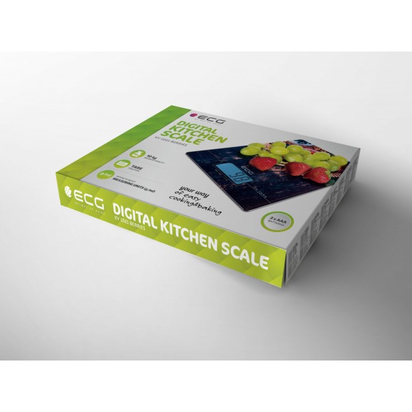 Cantar digital de bucatarie ECG KV 1021 berries, 10 Kg, functie TARA, precizie 1 g, LCD