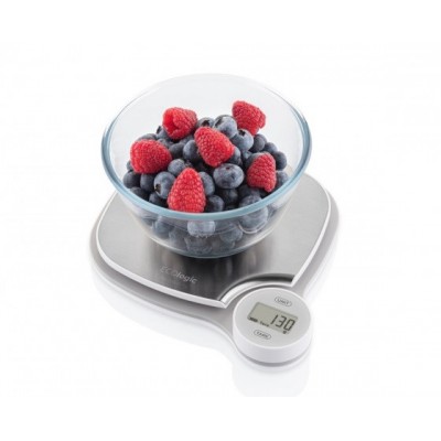 Cantar digital de bucatarie ETA ECOlogic 4770 90000, nu necesita baterii, 5 Kg, TARA, otel inoxidabil