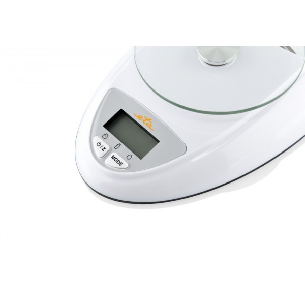Cantar digital de bucatarie ETA Zori 7778 90000 alb, 5 Kg, precizie 1 gram, TARA, bol din plastic detasabil Cantar digital de bucatarie ETA Zori 7778 90000 alb, 5 Kg, precizie 1 gram, TARA, bol din plastic detasabil