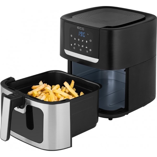 Friteuza cu aer cald ECG AF 8000 Crusty XL, 7 litri, 1700 W, control digital, 8 programe, temperatura 80-200°C Friteuza cu aer cald ECG AF 8000 Crusty XL, 7 litri, 1700 W, control digital, 8 programe, temperatura 80-200°C