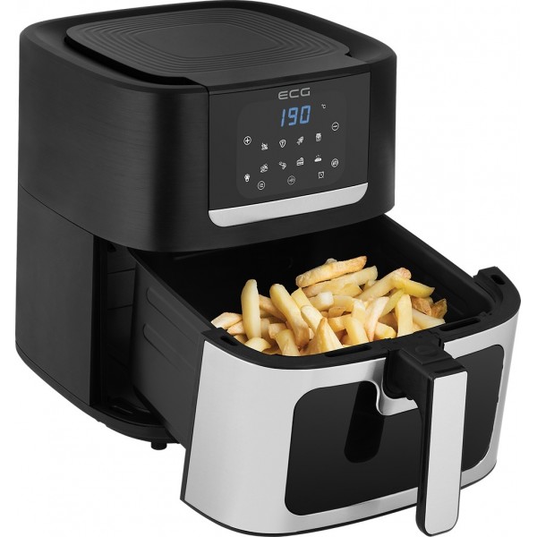 Friteuza cu aer cald ECG AF 8000 Crusty XL, 7 litri, 1700 W, control digital, 8 programe, temperatura 80-200°C Friteuza cu aer cald ECG AF 8000 Crusty XL, 7 litri, 1700 W, control digital, 8 programe, temperatura 80-200°C